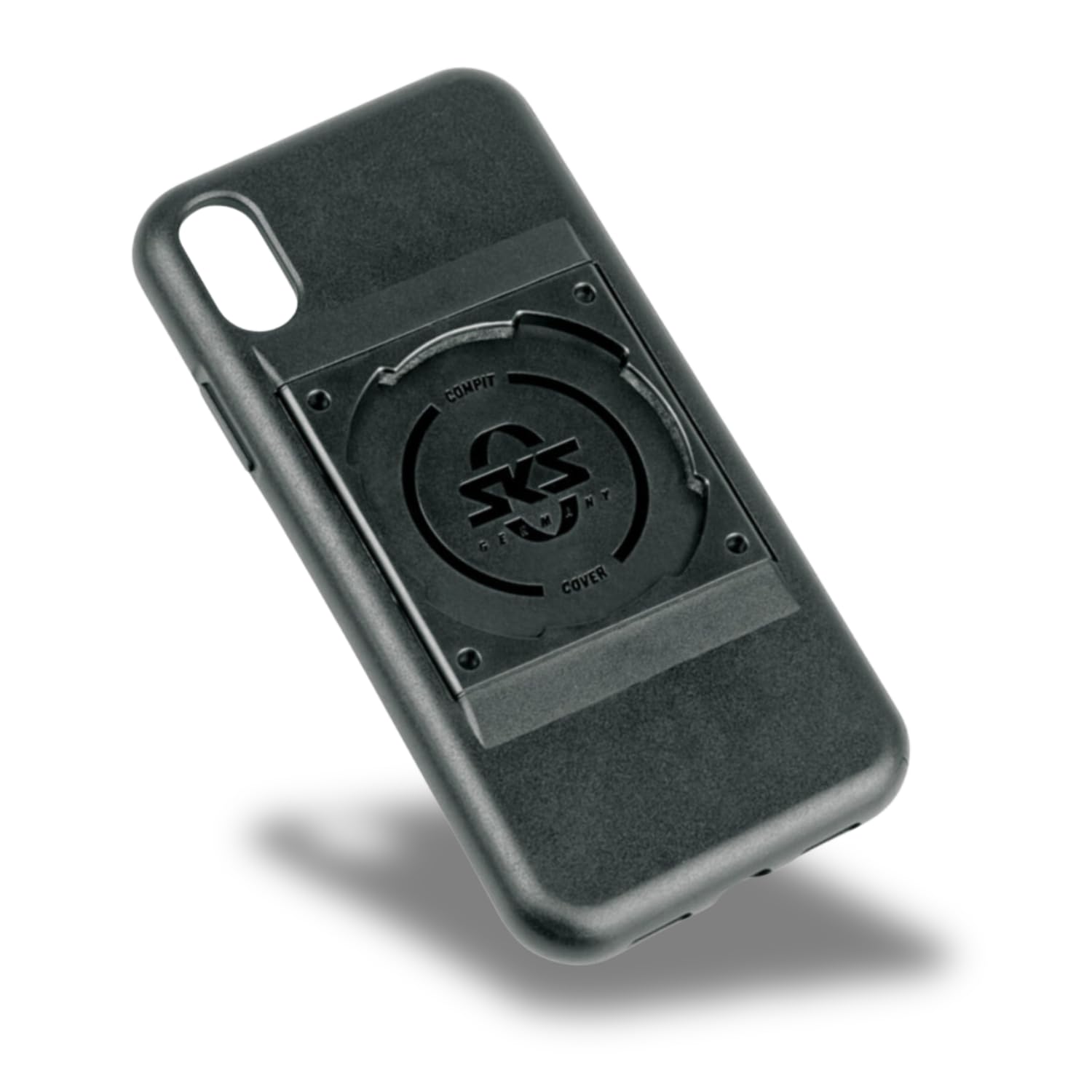 SKS GERMANY COMPIT COVER for iPhone X/XS Mobile phone cover with fastening device for COMPIT system (pleasant feel, shock-absorbing, with fastening device, made of wear-resistant plastic) Black