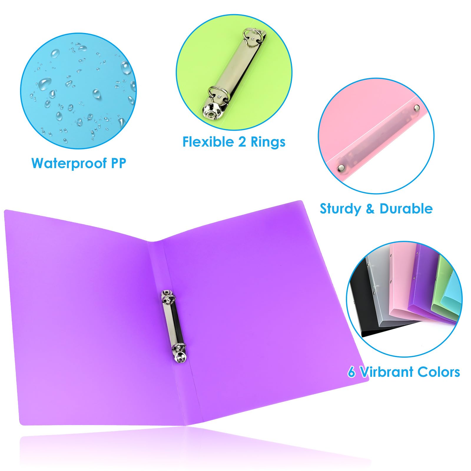 Raccoglitori Ad Anelli A4 38mm - Confezione Da 5 Colorati Con Tasca E Etichette - Foto 5