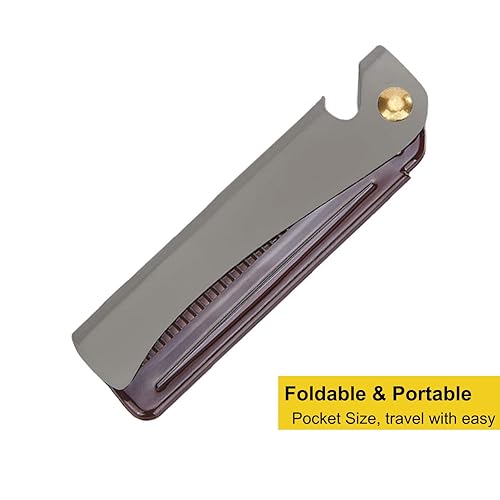 Miniatura 5 de Peine plegable de acero inoxidable, peine de bolsillo para hombres y mujeres, negro