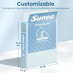 SUNEE 3 Beurre à anneaux 1 Anneau D de pouce, vue claire Binder Trois anneaux sans PVC (Fit 8,5x11 pouces) pour fournitures scolaires ou de bureau, bleu pastel, paquet de 1