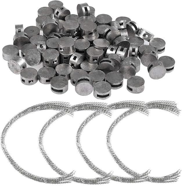 Lead Seal + Lead Seal line 80 Sets, Security Lead Seal Set, 80 x Seals 10 mm + 80 x Seal Wires 170 mm for Sealing Electricity Meters, Water Meters, Gas Meter