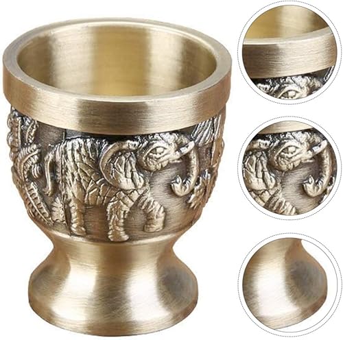 Miniatura 5 de VICASKY Vaso de cristal de cáliz de bronce para whisky antiguo, copa de dram de whisky antiguo, mini taza de copa de vino, copa de cáliz de cáliz de