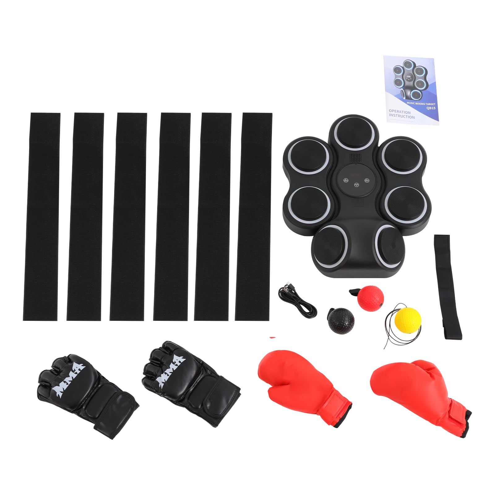 Macchina da boxe con musica e luce, allenamento interattivo, montaggio a parete, 7 obiettivi | Ricarica USB: controllo touch screen e 11 modalità di impatto per un allenamento vario