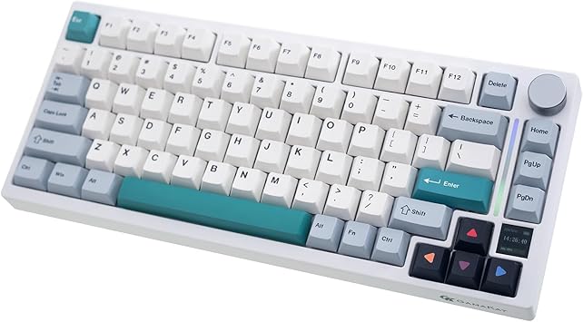 GK GAMAKAY TK75 V2 75% Silent Mechanical Keyboard with TFT Screen, Hot Swap RGB Bluetooth 5.0/2.4GHz Wireless/USB-C Wired PBT Cherry Profile Keycaps Gaming Keyboard GamaKay Phoenix Switch