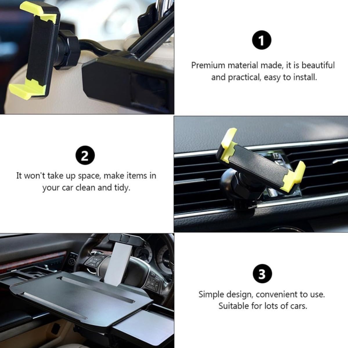 Cabilock Abs und Aluminiumlegierung Auto Klapptisch für Rücksitz