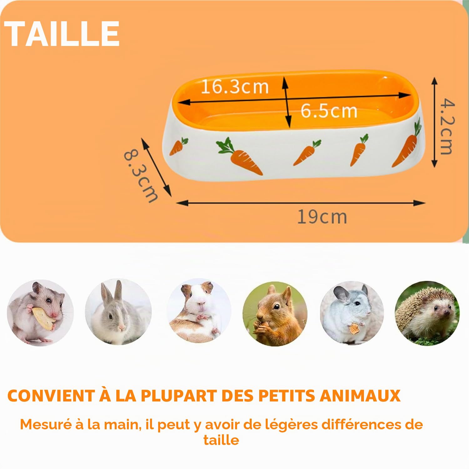 Gamelle en céramique pour lapin, petits animaux, hamster, chinchilla, hérisson, chiot, chaton, gerbille, furet
