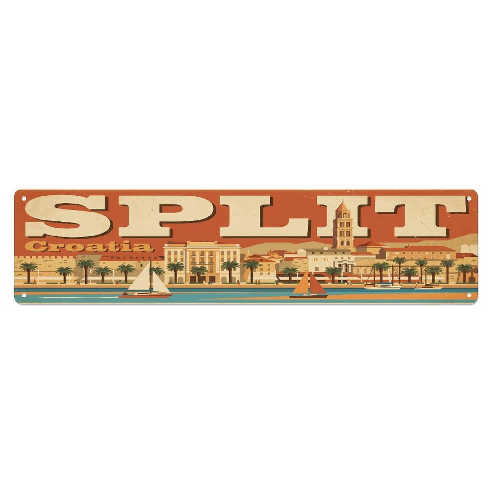 Tgrcjimh Style Metal Tin Sign Vintage Travel Split