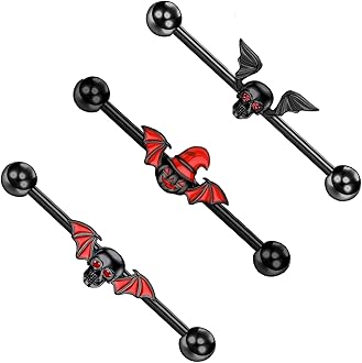 14G/16G 316L Industrial Barbell Cartilage Earring Surgical Steel Industrial Barbell Cartilage Earring Body Piercing Jewelry for Women Mens