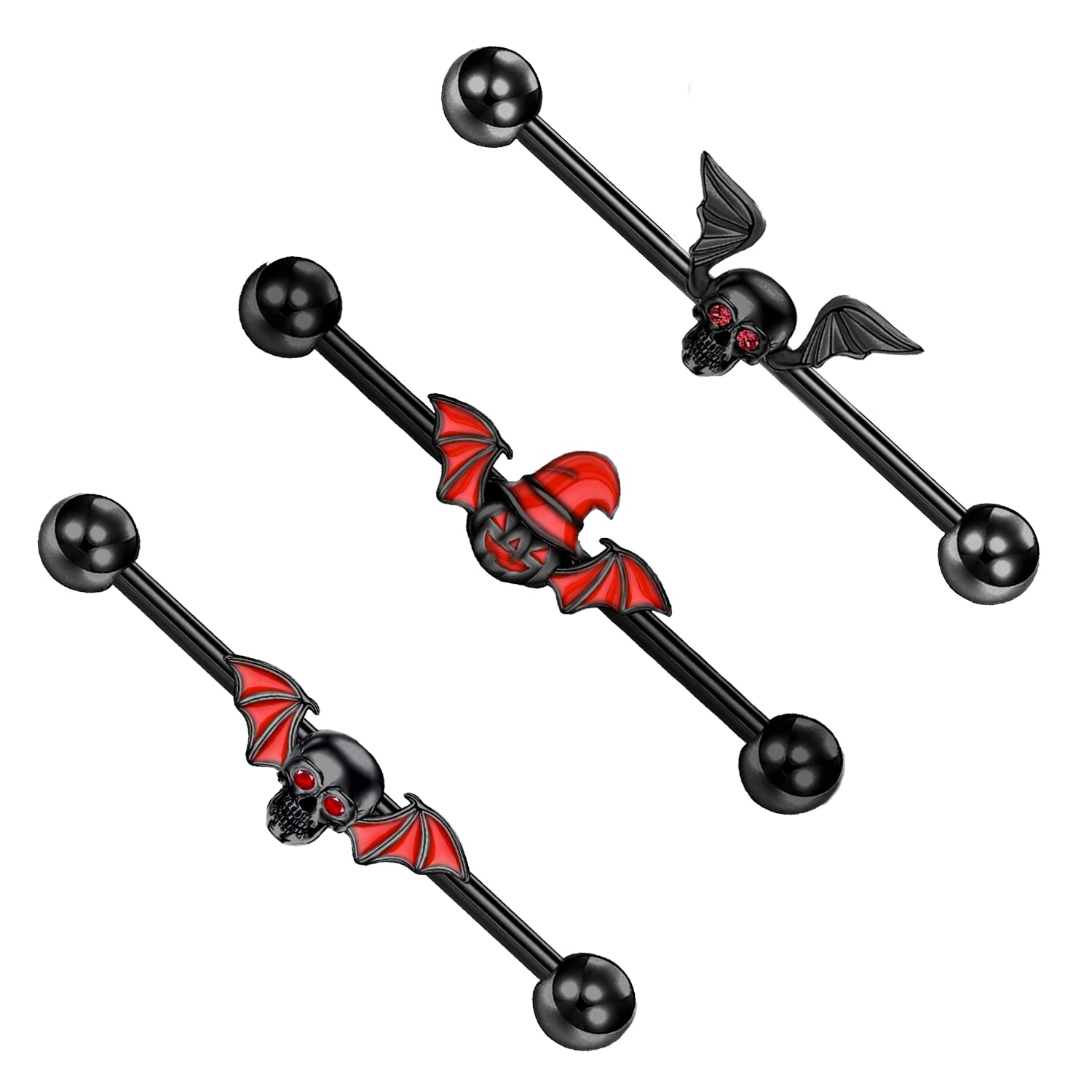 14G/16G 316L Industrial Barbell Cartilage Earring Surgical Steel Industrial Barbell Cartilage Earring Body Piercing Jewelry for Women Mens