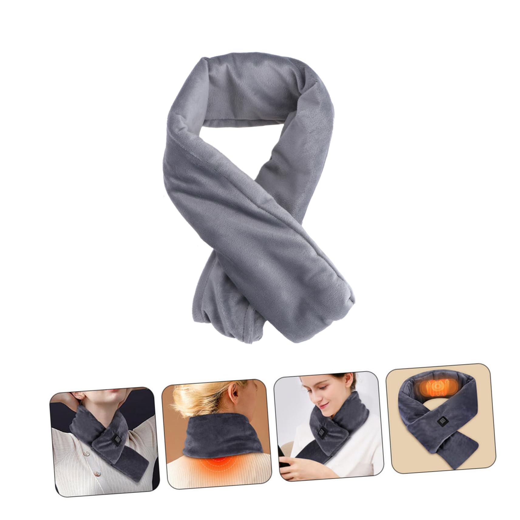 GALPADA Bufanda Térmica USB Tejido de Franela Suave y Calentamiento Rápido para Invierno, Pañuelo Calefactor Lavable Adecuado para Cuello Frío