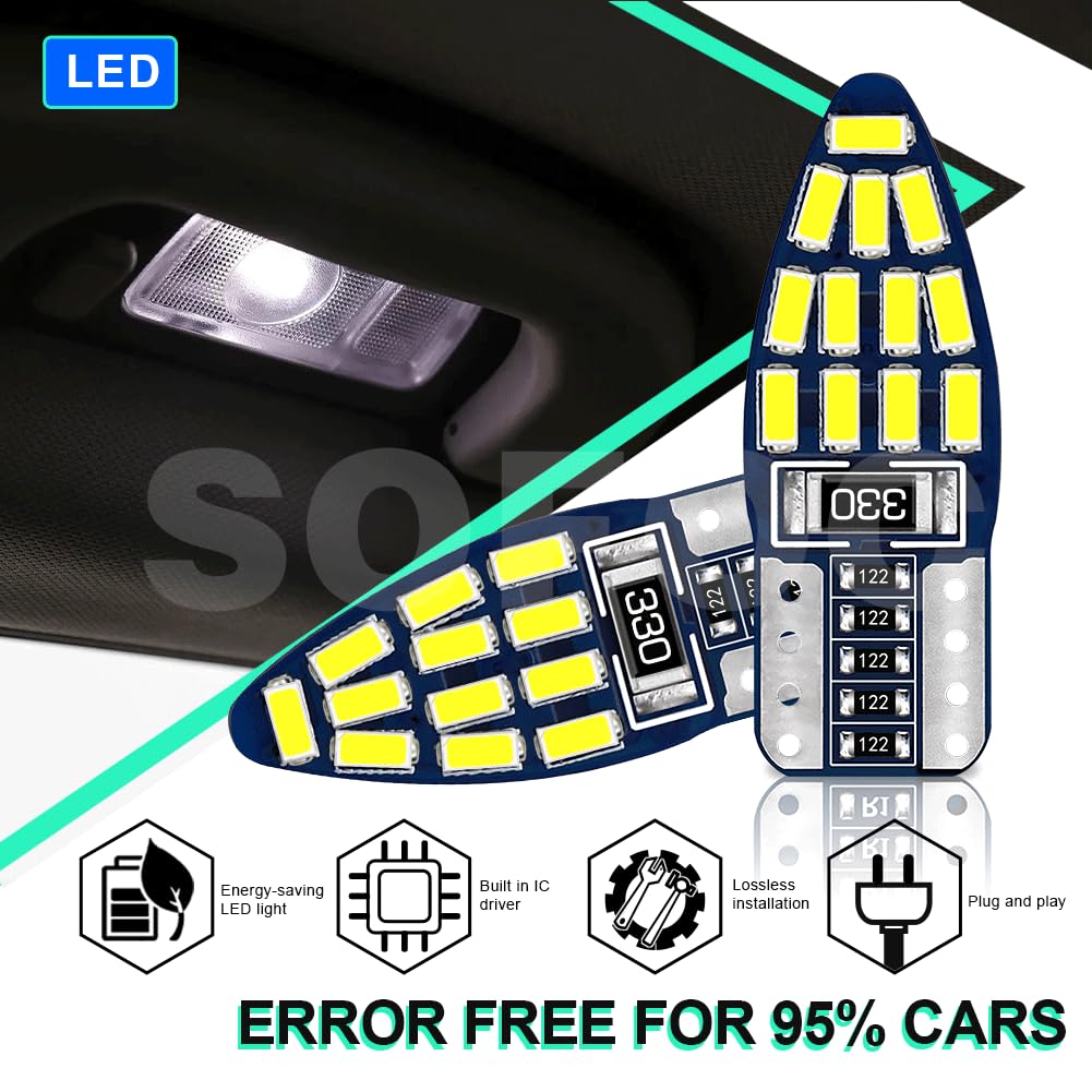 SOFOC T10 12V 100LM Biały W5W 194 Klin Boczny/Kierunkowskaz/Tablica 10Pcs