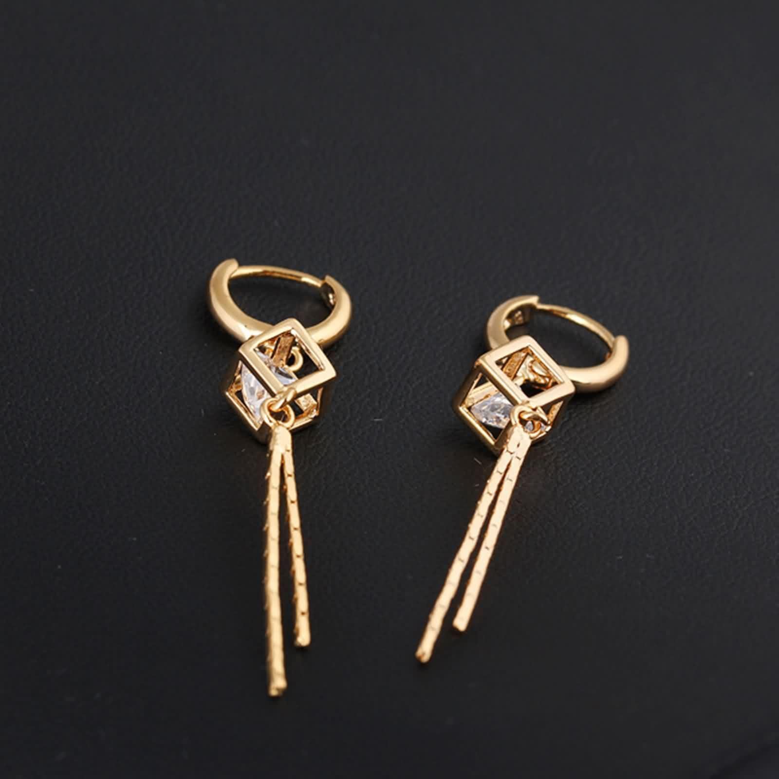 AMDXD Pendientes de oro amarillo de 18 quilates Au750, pendientes de aro con moissanita, pendientes para mujer, pequeños oro 750