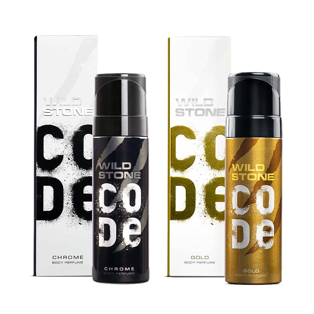 Chrome and Gold Body Perfume Combo for Men, Pack of 2 (120 ml each)