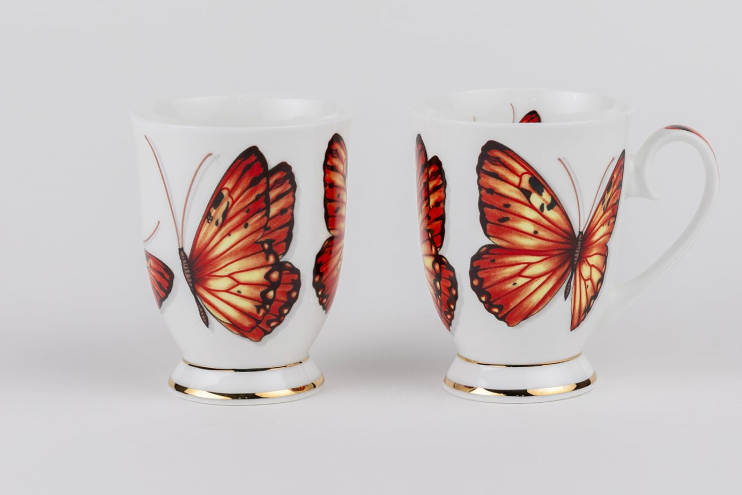 GOLDEN QUEENS Footed Series Mugs: Set of 2 for Coffee, Tea, Milk | Perfect for Casual Gatherings, Tea Party or Daily Beverage | 300 ml | 24 Carat Gold on Foot - Orange Monarch Butterfly (B0DGF414N7) Amazon Price History, Amazon Price Tracker