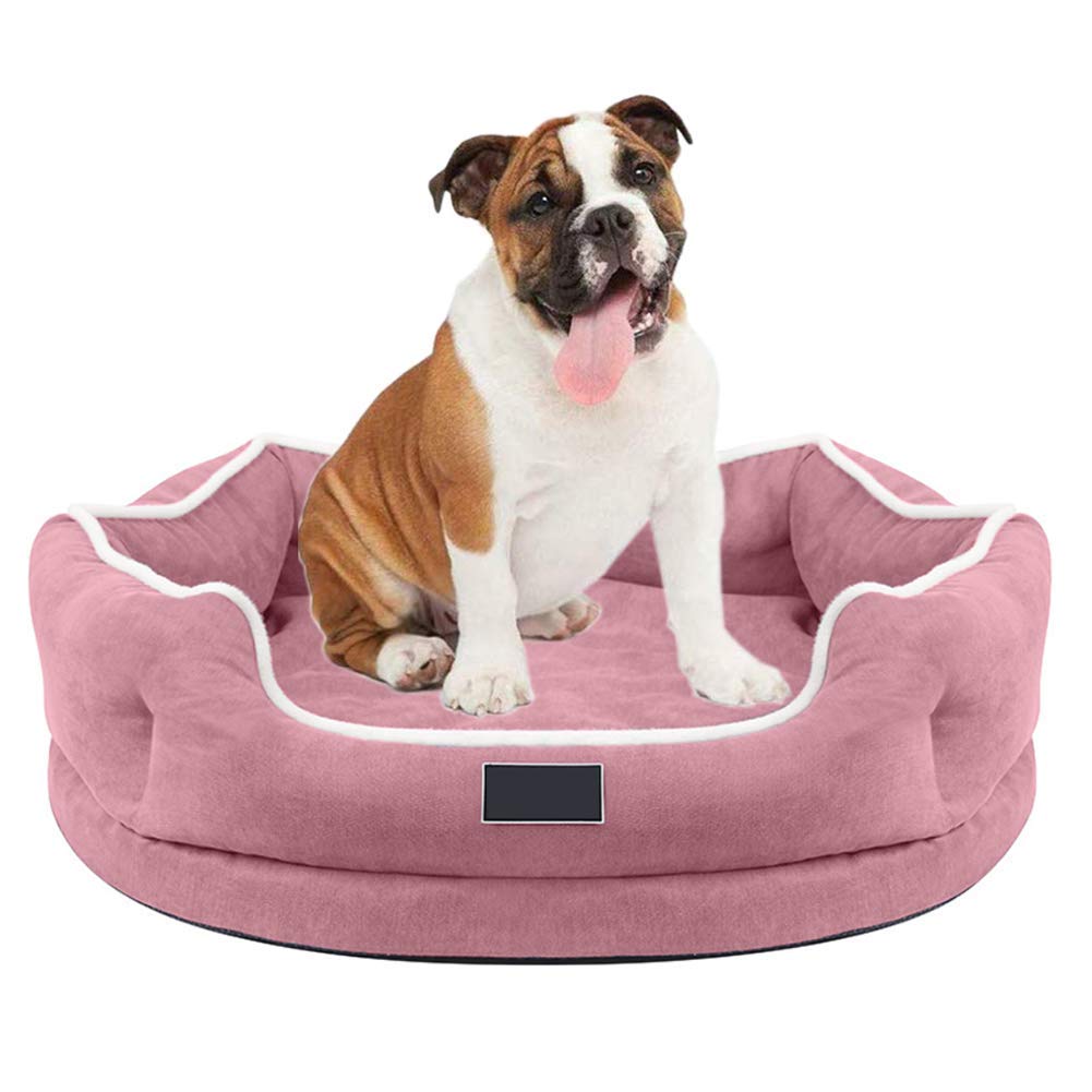 Lit pour chien en mousse pour apaiser le sommeil : panier rose S déhoussable