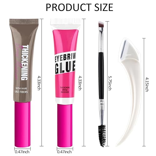 Miniatura 7 de Pegamento transparente para cejas, gel de fijación extrema para cejas, esculpir rápido para cejas, impermeable, a prueba de transferencia, con 1