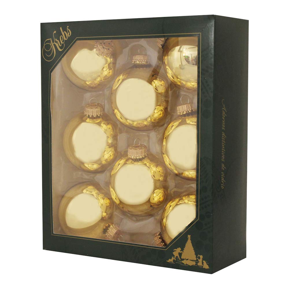 Christmas by Krebs Made in The USA Designer Seamless Glass Christmas Ball Ornaments, 2 5/8