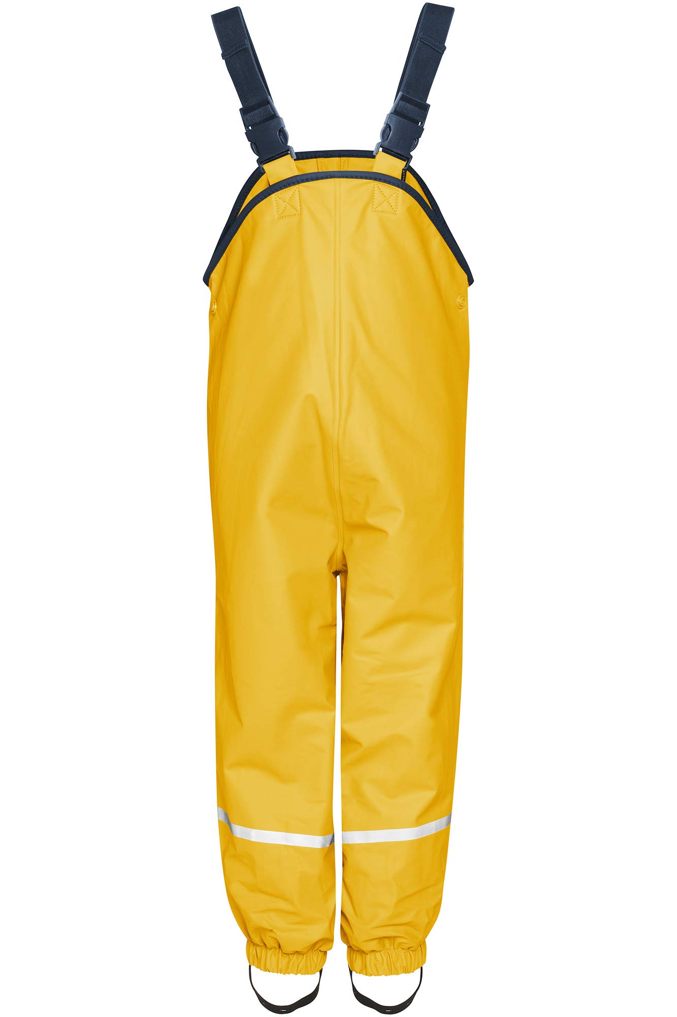 Playshoes Girl's Waterproof Rain Dungarees With Fleece Lining Rain Trousers, Yellow, 6 Size:5-6 Years (116 cm)