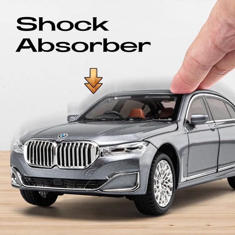 Image of SPITEN BMW 760Li 1:24 Diecast Scale Model Metal Pull Back Toy car for Kids with Openable Doors & Light, Music Toy Vehicle for Kids - Colors as Per Stock