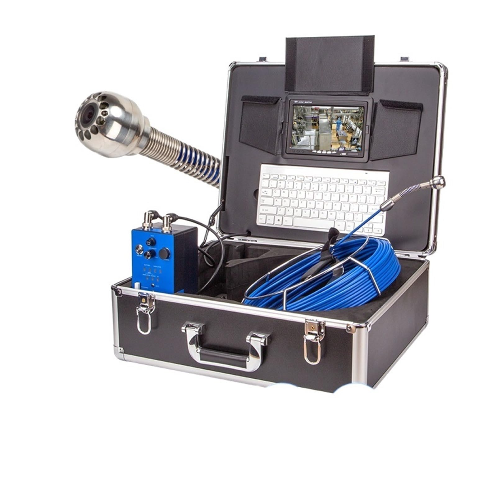 Sewer Camera, Pipe Inspection Camera, 9 Inch Monitor Sewer Industrial Endoscope Video + + 8X Ima Enlar 20/50/100M(20m)