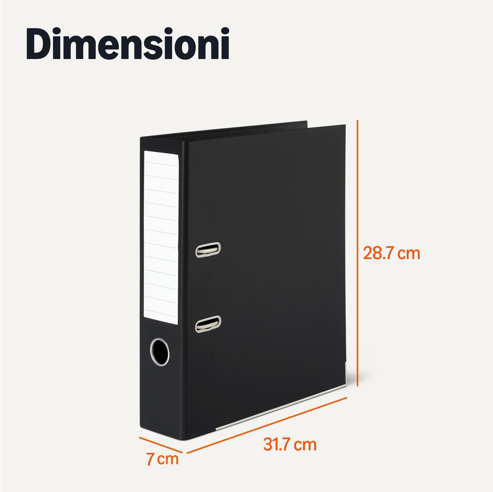 Amazon Basics, Confezione da 10 raccoglitore ad anelli e leva A4 per ufficio, Nero