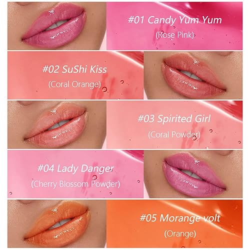 Miniatura 6 de Mysense Plumping Lip Glow Oil - Brillo de labios hidratante transparente con tinte de aceite, hidratante labial brillante para cuidado de labios y