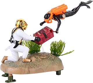 TEHAUX Ornamento de Tesouro de Mergulhador Realista Ornamento de Resina para Decoração Subaquática de Tanque de Peixes de Aquário