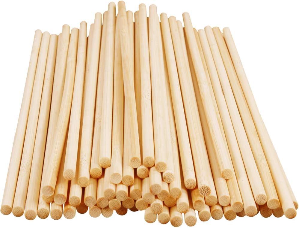 Nabance 60PCS 30CM Long Bamboo Dowel Rods Bamboo Craft Sticks for DIY Model Project 5.5MM Diameter Bamboo Sticks