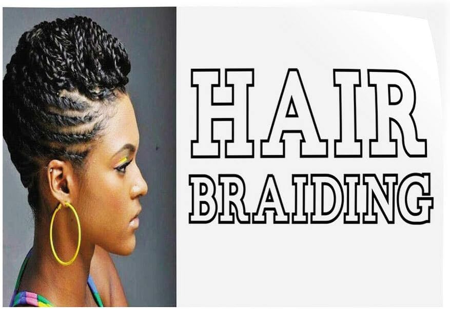 Hair Braiding #1 Indoor Store Sign Vinyl Decal Sticker 8