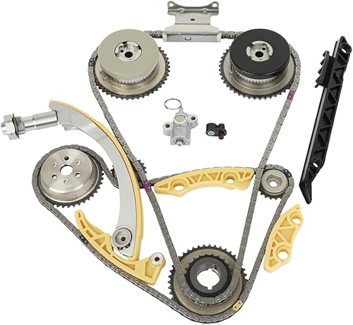 SCITOO Kit de cadena de distribución con engranajes VVT 12621505, 2578516 apto para Chevy CobaltEquinoxMalibuHHR, para GMC Terrain, Pontiac G6