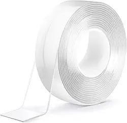 Fita dupla face resistente, fita adesiva nano dupla face, fitas adesivas transparentes para pendurar imagens (9,85 pés) 2 mm de espessura x 20 mm de largura