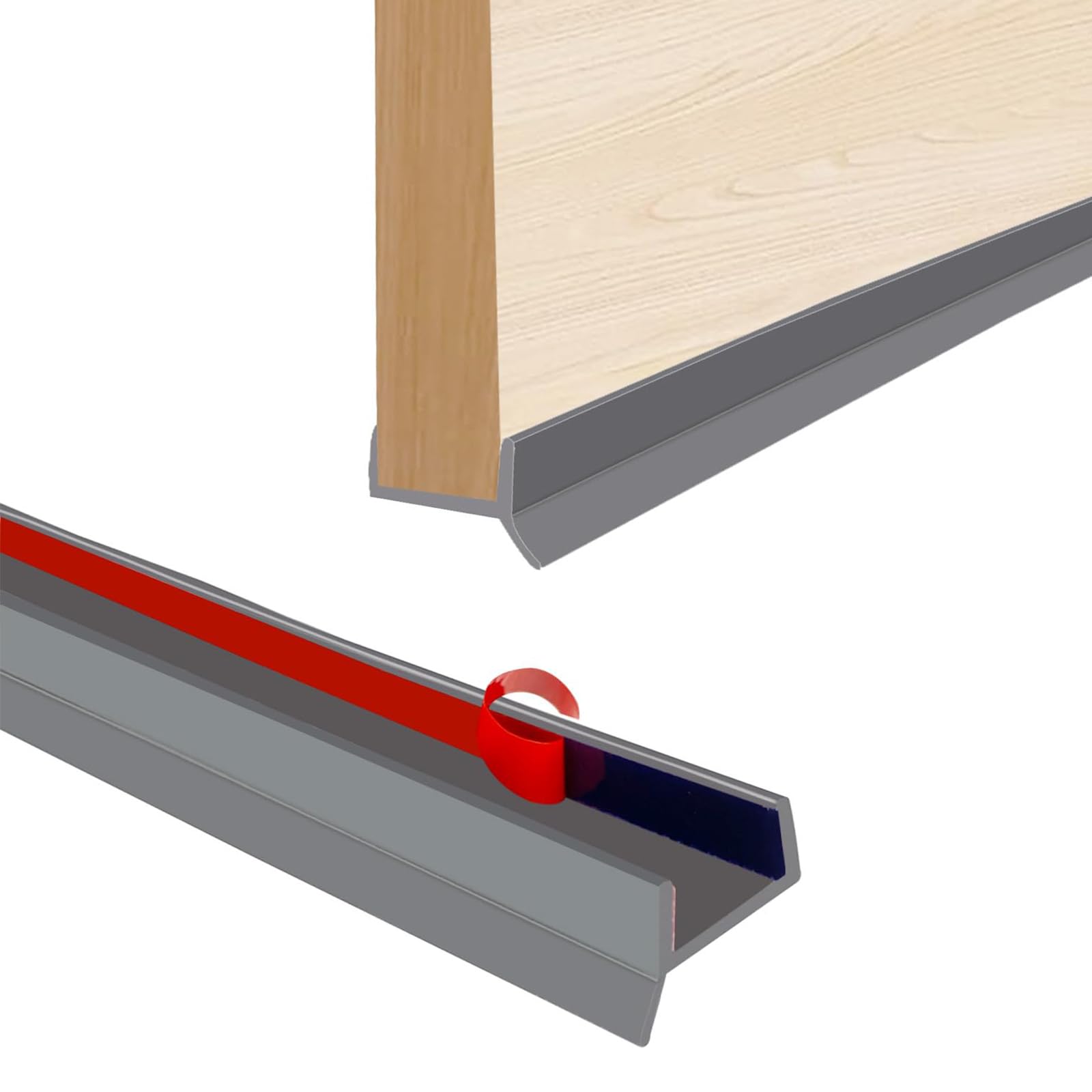 Kitchen Skirting Profile, High Elasticity Silicone for 15mm, 16mm, 17mm Wood Thickness