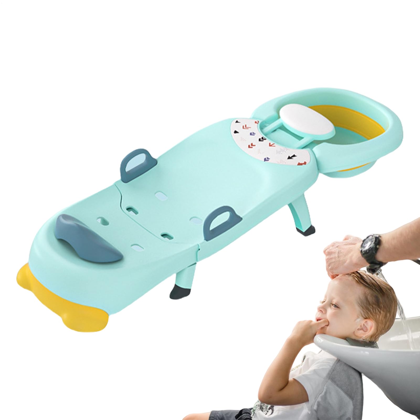 Faltbare Kinder Shampoo Stuhl mit Becken - tragbarer Haarwaschsitz für | Kleinkinder, Mädchen | Verstellbare Shampoo -Station für Zuhause, Bad, Salongebrauch, Stützsitz der Haarwaschanlage