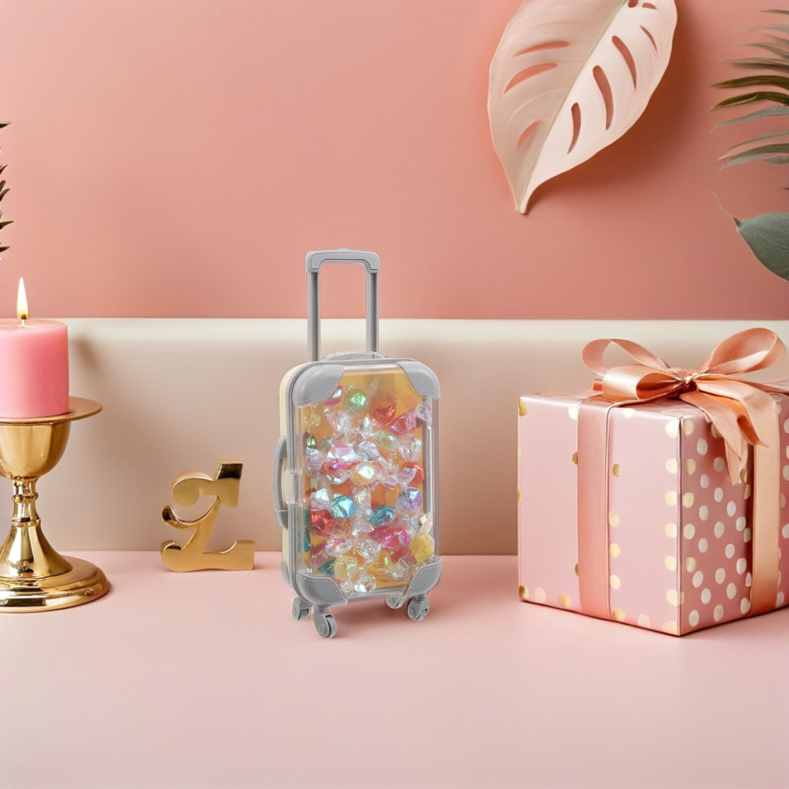 DECORNIJIA 10stücke Kleine Koffer-requisite aus Kunststoff Mini-trolley-geschenkboxen für Süßigkeiten Partyzubehör und Aufbewahrungsboxen Dekorative Koffer-erinnerungsboxen für Hochzeiten