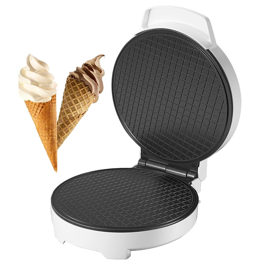 asdchZen Electric Waffle Cone Maker, Ice Cream Cone Machine, Double Side Heating, Non-Stick Stainless Steel Mould, Egg Rolls Nonstick Dessert Baking Pan Kitchen Cooking
