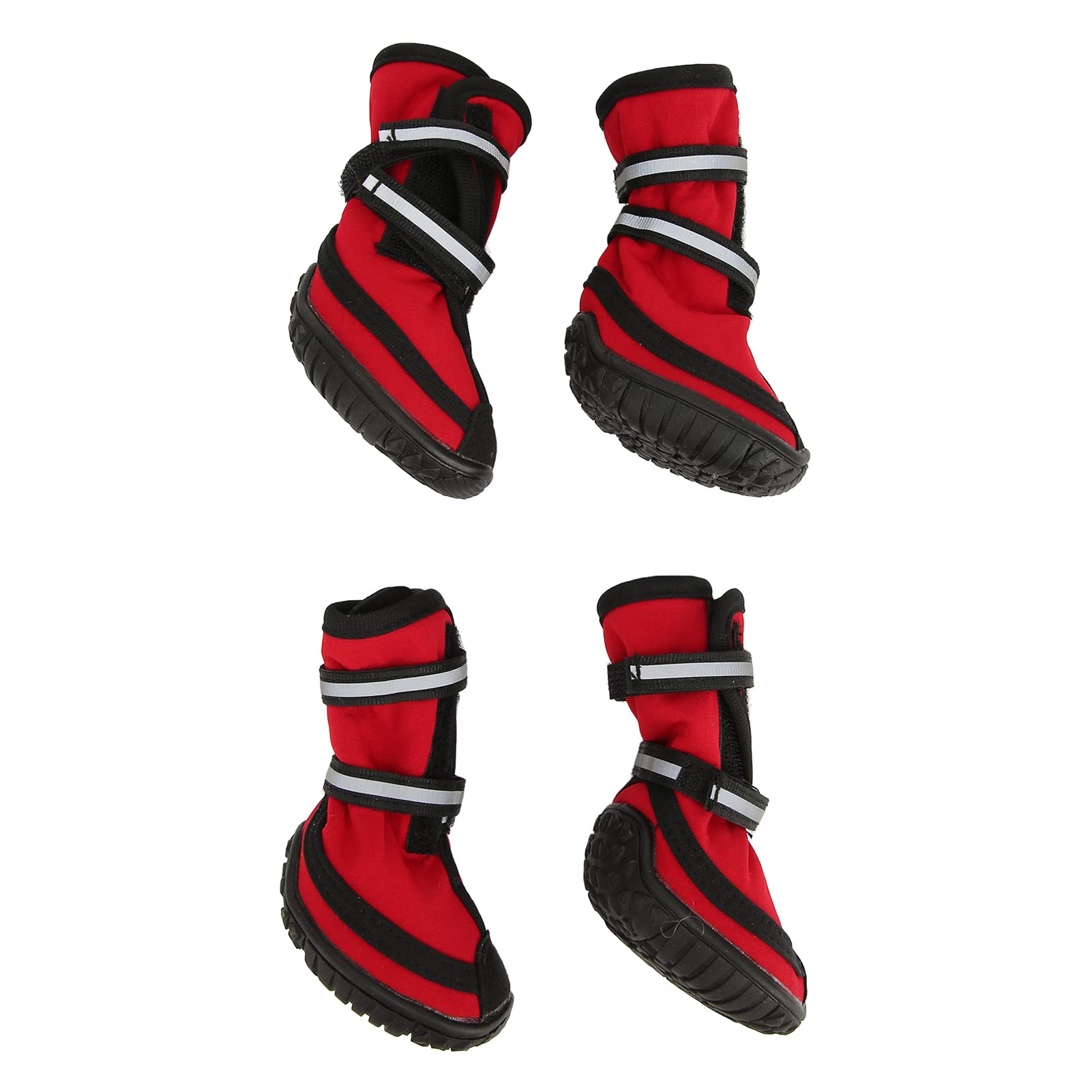 Akozon Zapatos de Senderismo para Perros, Suela Resistente Al Deslizamiento, Transpirables, Ajustables, Reflectantes, Protectores de Patas para Mascotas, Zapatos de Senderismo para