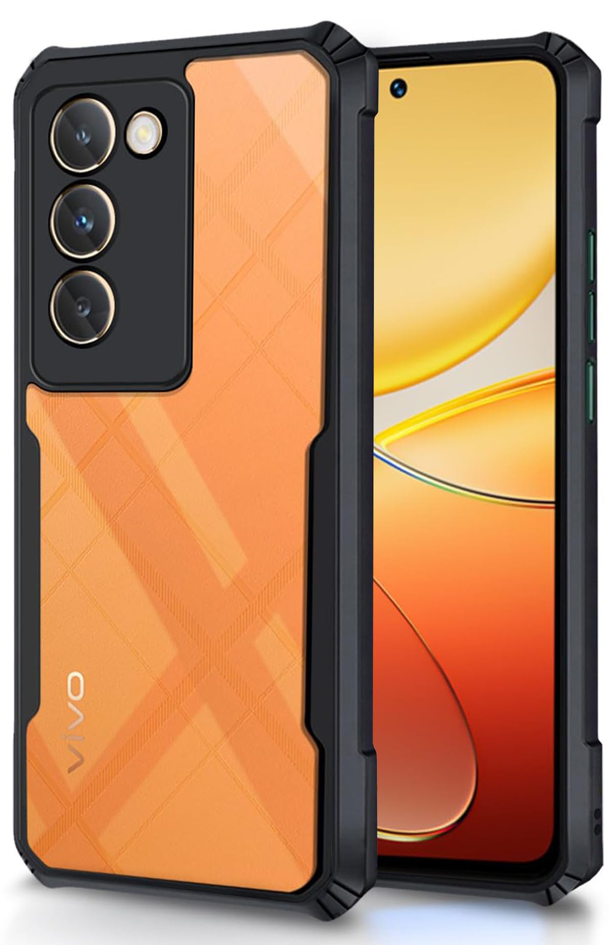 SHINESTAR Vivo T3 5G / Y200e 5G Back Cover Case | Ultra Thin 360 Degree Protection Crystal Clear Tranparent Bumper Back Cover Case for Vivo T3 5G / Y200e 5G - Black (B0CY397P95) Amazon Price History, Amazon Price Tracker