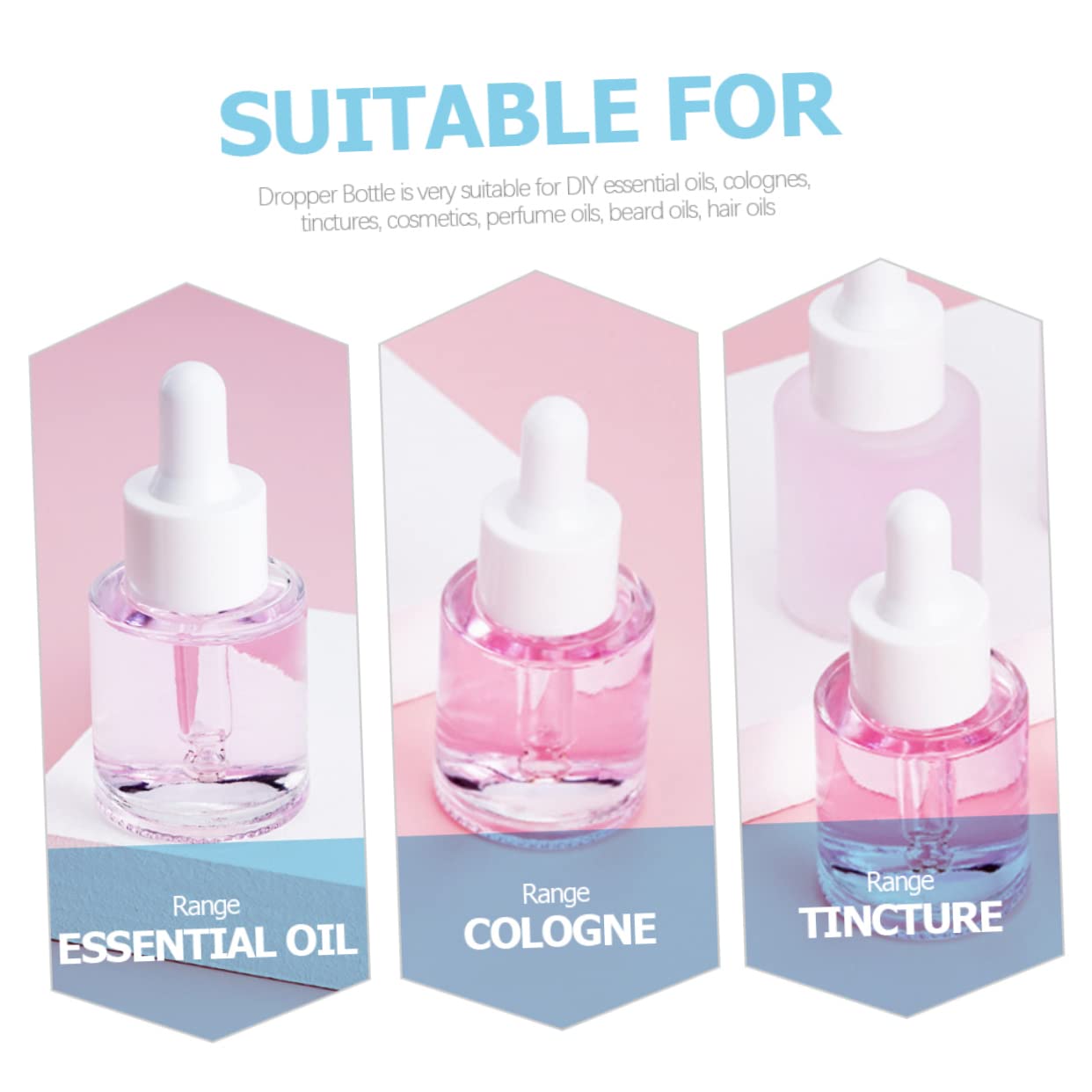 20 Stück Pipettenflaschen aus Glas 15ml Auslaufsicher und Luftdicht für Ätherische Öle Kosmetik und Reisen