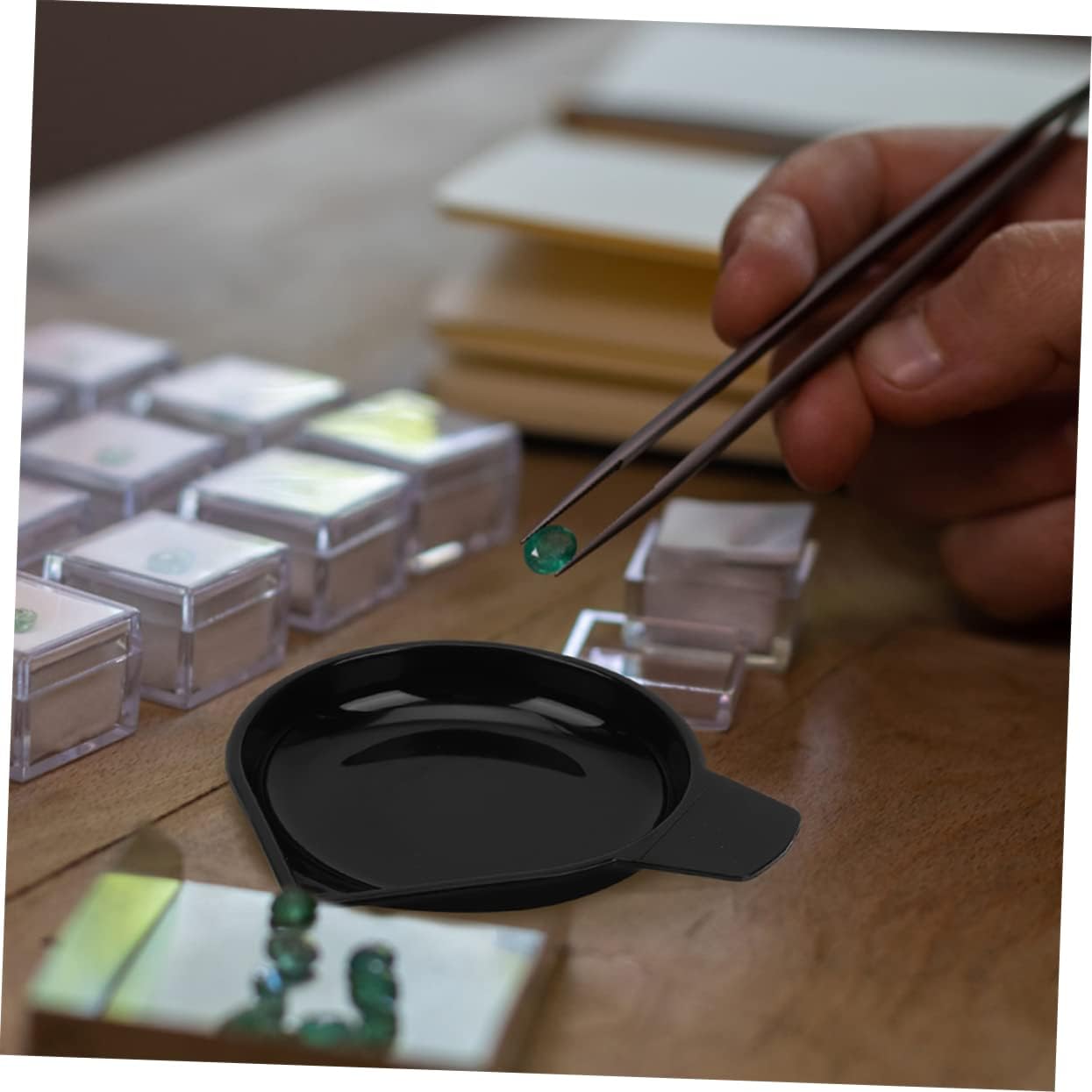 LALAFINA 50pcs Scale Grams Digital Scale Bowl Plastic Weighing Tray Gems Powder Pans Electronic Trays