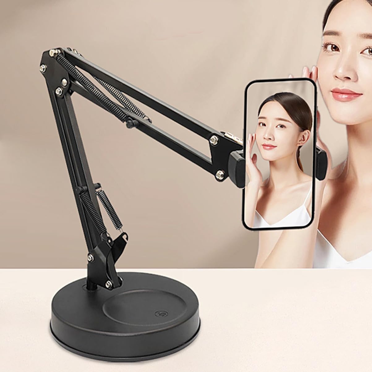 KOMBIUDA Soporte Portátil para Teléfono Móvil Ajustable y Compacto para Fotografía y Videografía en Escritorio