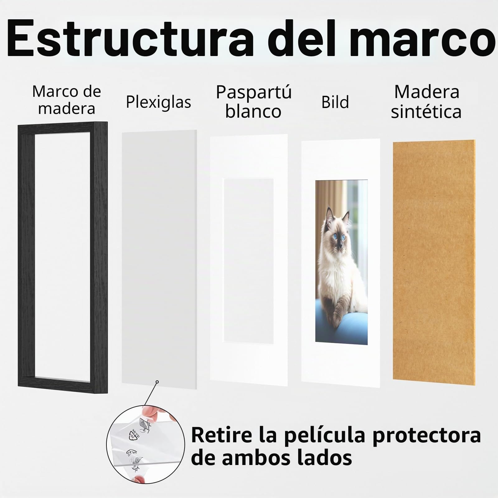 RUN HELIX 3 paquetes de marcos de fotos de 40 x 60 cm, marco de fotos blanco, marco de fotos para colgar con póster, marco de póster para salón, dormitorio, estudio
