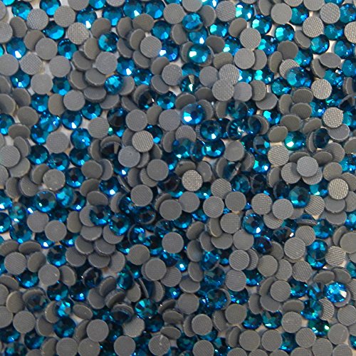 Blinggasm DMC Iron on Hotfix Crystal Rhinestones, 720 Pcs- 5 Gross Many Colors Ss6, Ss10, Ss16, Ss20 (ss16-4mm, Blue Zircon)