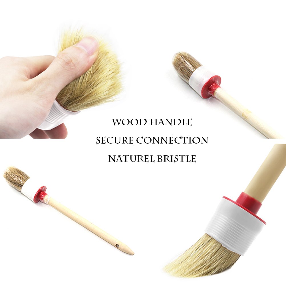 COCODE Set 5 Pennelli Dettaglio In Setola Naturale Di Cinghiale - Per Pulizia Auto, Ruote, Cruscotto, Prese D'Aria