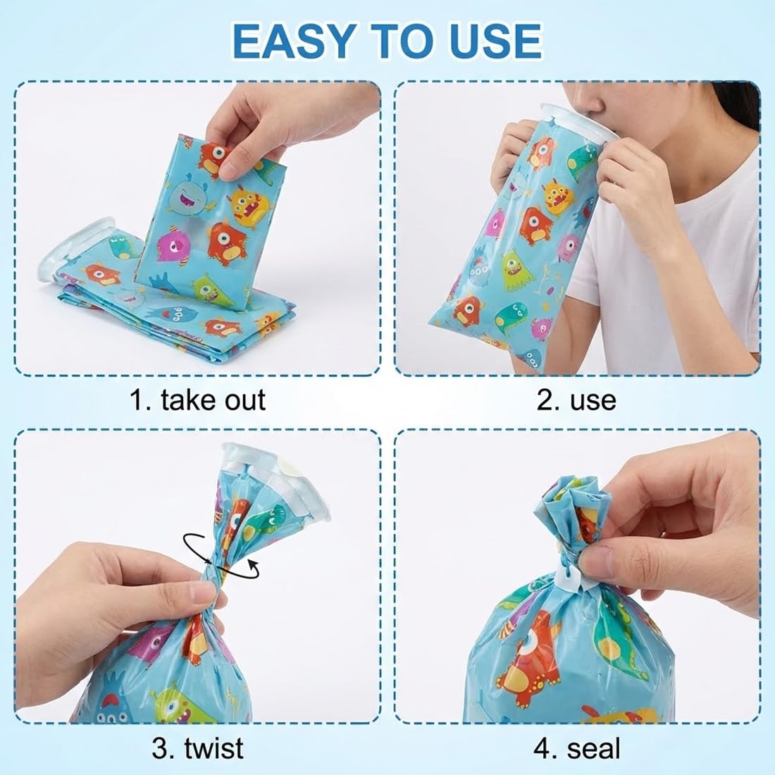 Sacchetti Vomito Monouso Emesis Anti-Perdita 10 Pezzi per Bambini Adulti Viaggio Auto