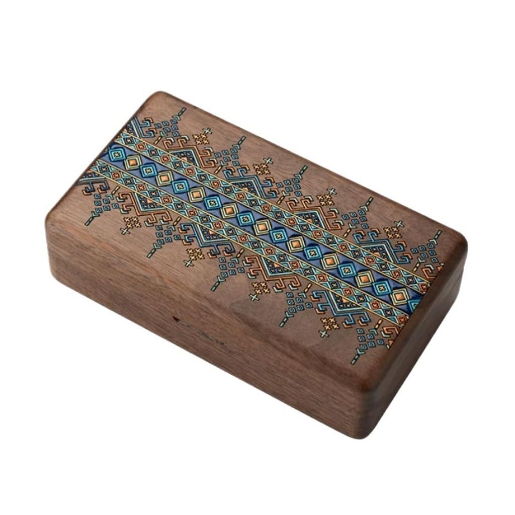 Boîte de rangement de bijoux en noyer uotmui avec fermeture magnétique compacte
