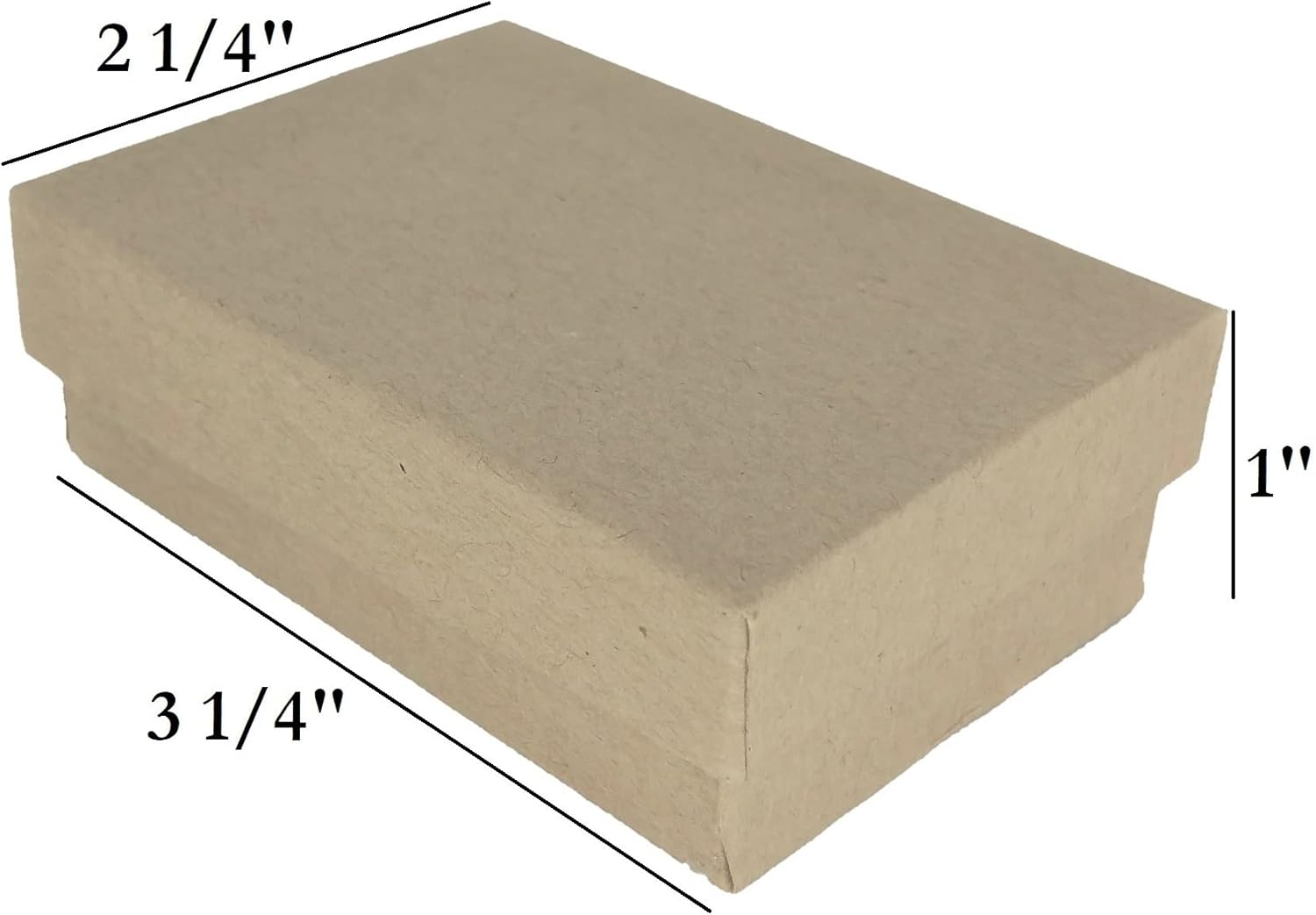 CuteBox Brown Kraft Cotton Filled Boxes 100pcs (3 1/4" x 2 1/4" x 1") for Jewelry, Retail, Merchandise, Party Favors, Gift Boxes, Handmade, Homemade, Arts and Crafts