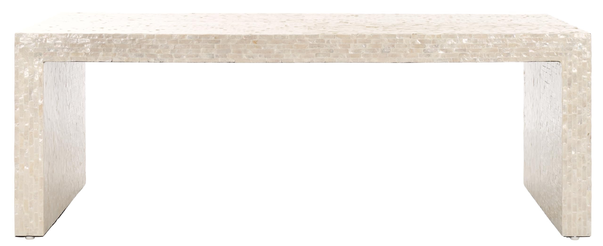 SAFAVIEH Home Collection Scarlett Natural Capiz Shell Rectangle Coffee Table (Fully Assembled)