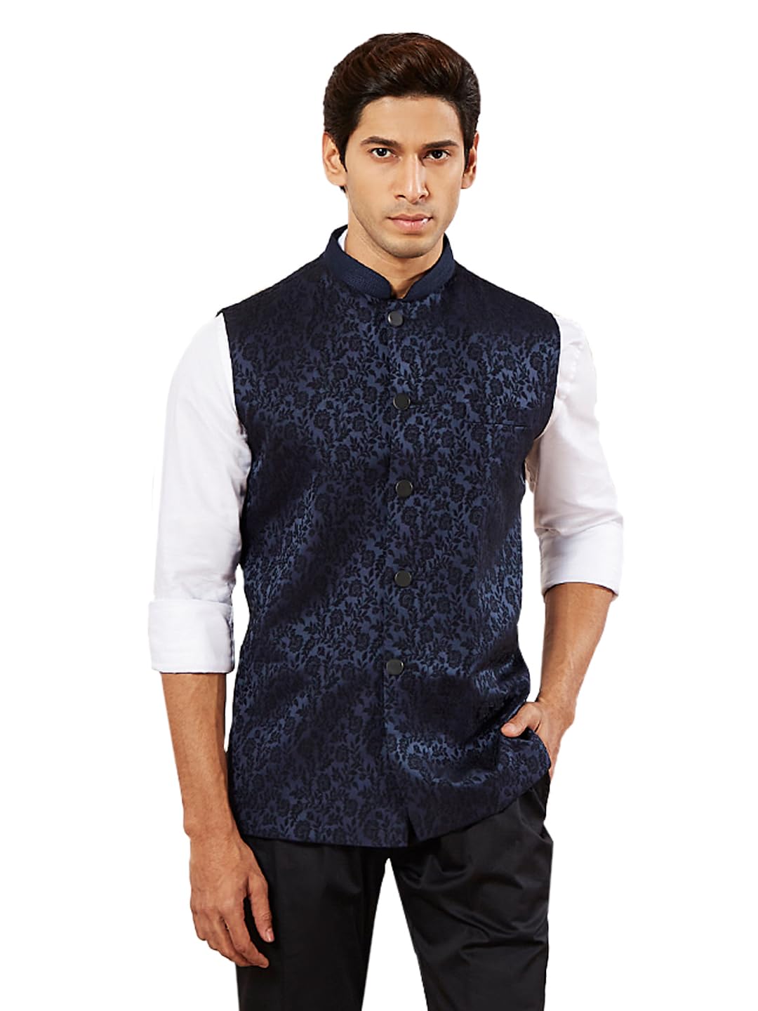 vastramay Men's - Nehru Jacket, Silk Blend Jacquard Nehru Jacket For Men, Traditional Indian Festive & Ethnic Wear-picture-34