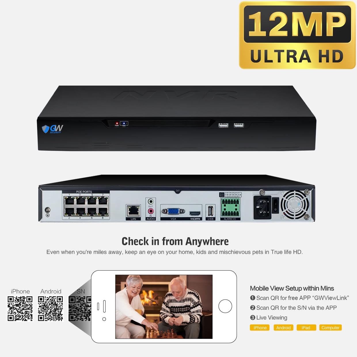 防犯カメラ Japan security system NVR PF-RW1016 Amazon.com : GW Security 8 Channel NVR UltraHD 12MP (4512x2512