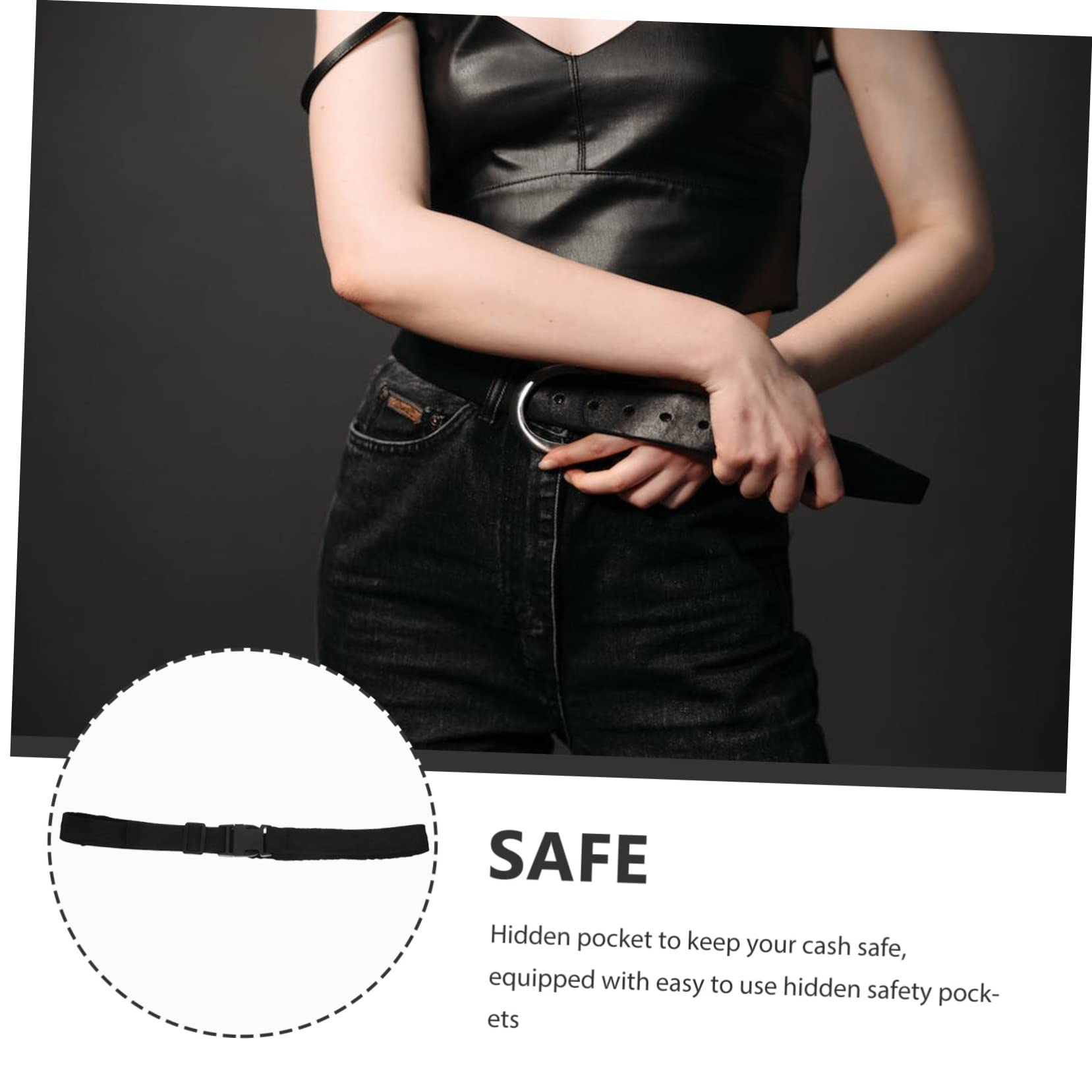 Cabilock 5 Pezzi Sport Outdoor Running Belt Bag Cintura Nascosta Portasoldi Per Uomo Donna Sicurezza Viaggio Portasoldi Cintura Da Viaggio Materiale Antigraffio